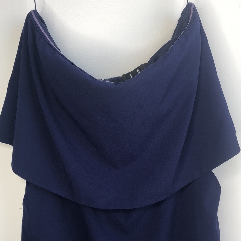 Lulu’s Lots of Love navy blue strapless dress - Picture 3 of 8
